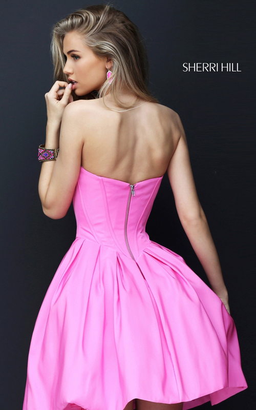 A Line Sherri Hill 50501 Pink Sweet 16 Party Dress Short_1